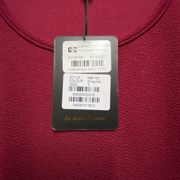 White Mark Dress Women Small Red Pleated Long Sleeve Pullover Burgundy - Picture 4 of 12